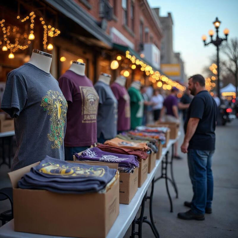 Local parade groups outfitted with Mardi Gras Galveston t-shirts galveston and Dickens on The Strand t-shirts galveston.