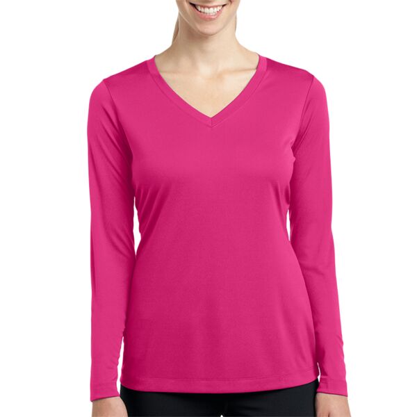 Sport Tek Ladies Long Sleeve PosiCharge ® Competitor™ V Neck Tee Thumbnail