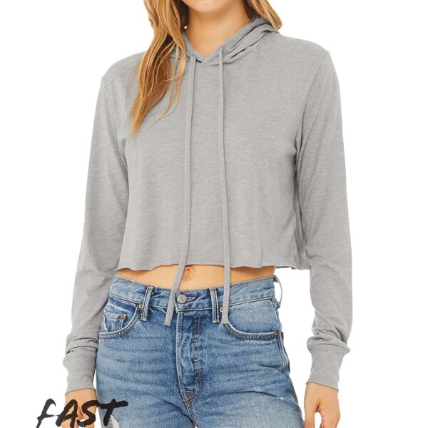 Bella Canvas Women’s Triblend Cropped Long Sleeve Hoodie Thumbnail